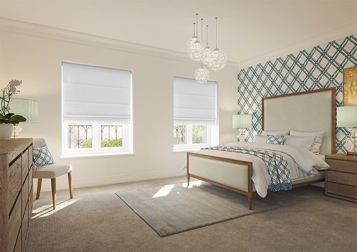 Ascot, Bright White - Motorised Roman Blind - Image 6